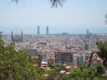 Old City Barcelona, view from Parc Guell, Barcelona Sightseeing