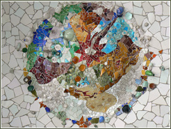 Mosaic Art at Parc Guell in Barcelona
